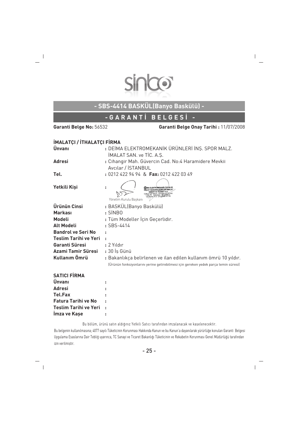 SINBO SBS 4414 User Manual | Page 26 / 28