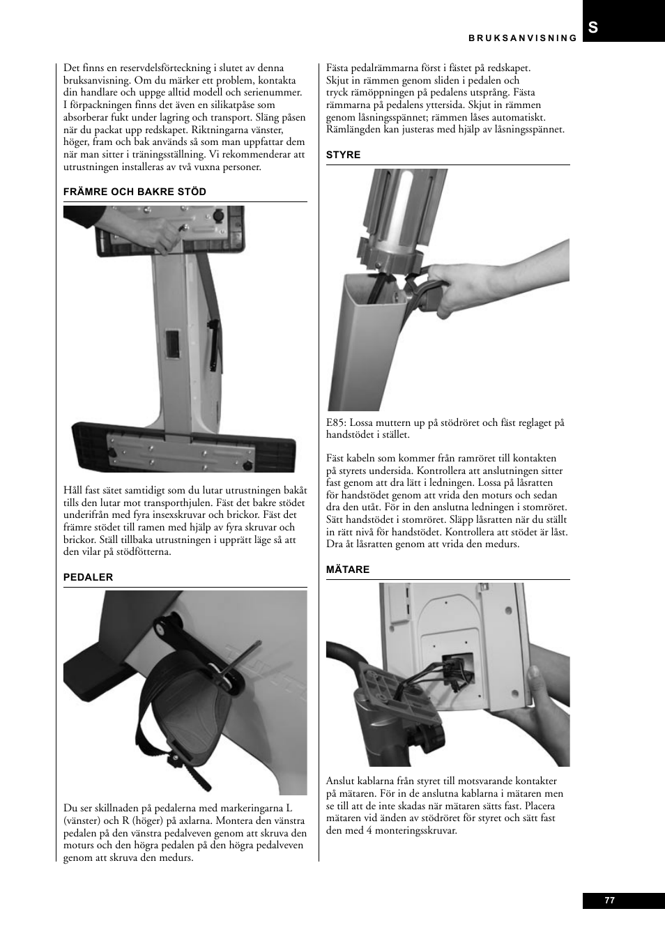 Tunturi E85 User Manual | Page 77 / 104