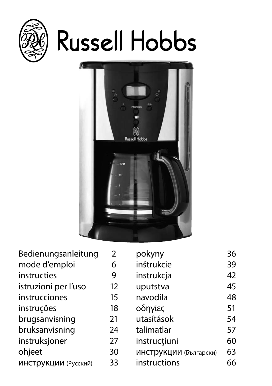 RUSSELL HOBBS FUTURA User Manual | 68 pages