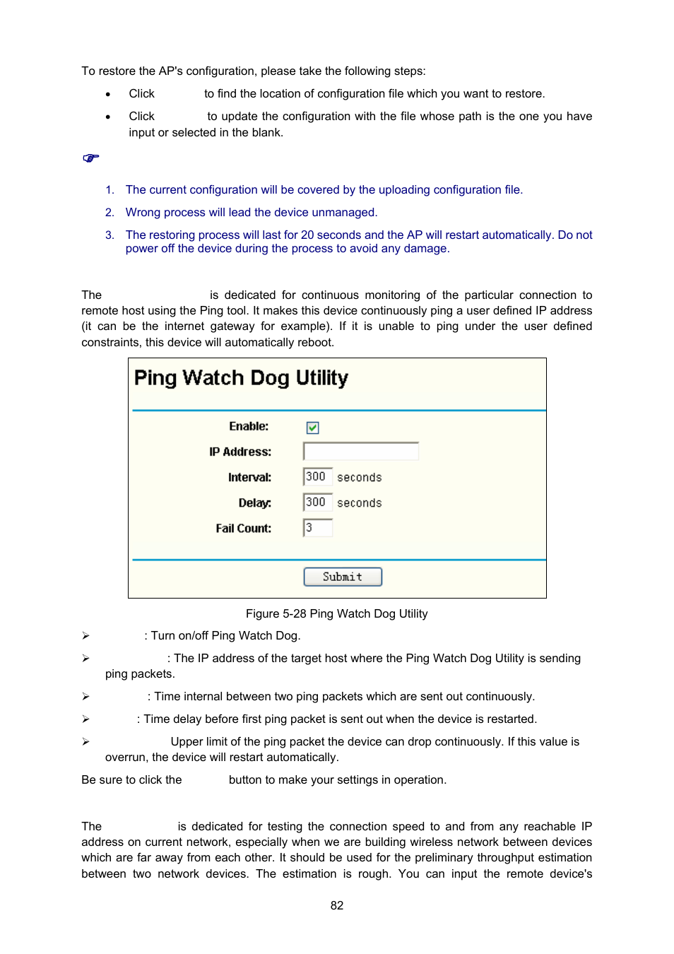 4 ping watch dog, 5 speed test | TP-Link TL-WA5110G User Manual | Page 90 /  104 | Original mode