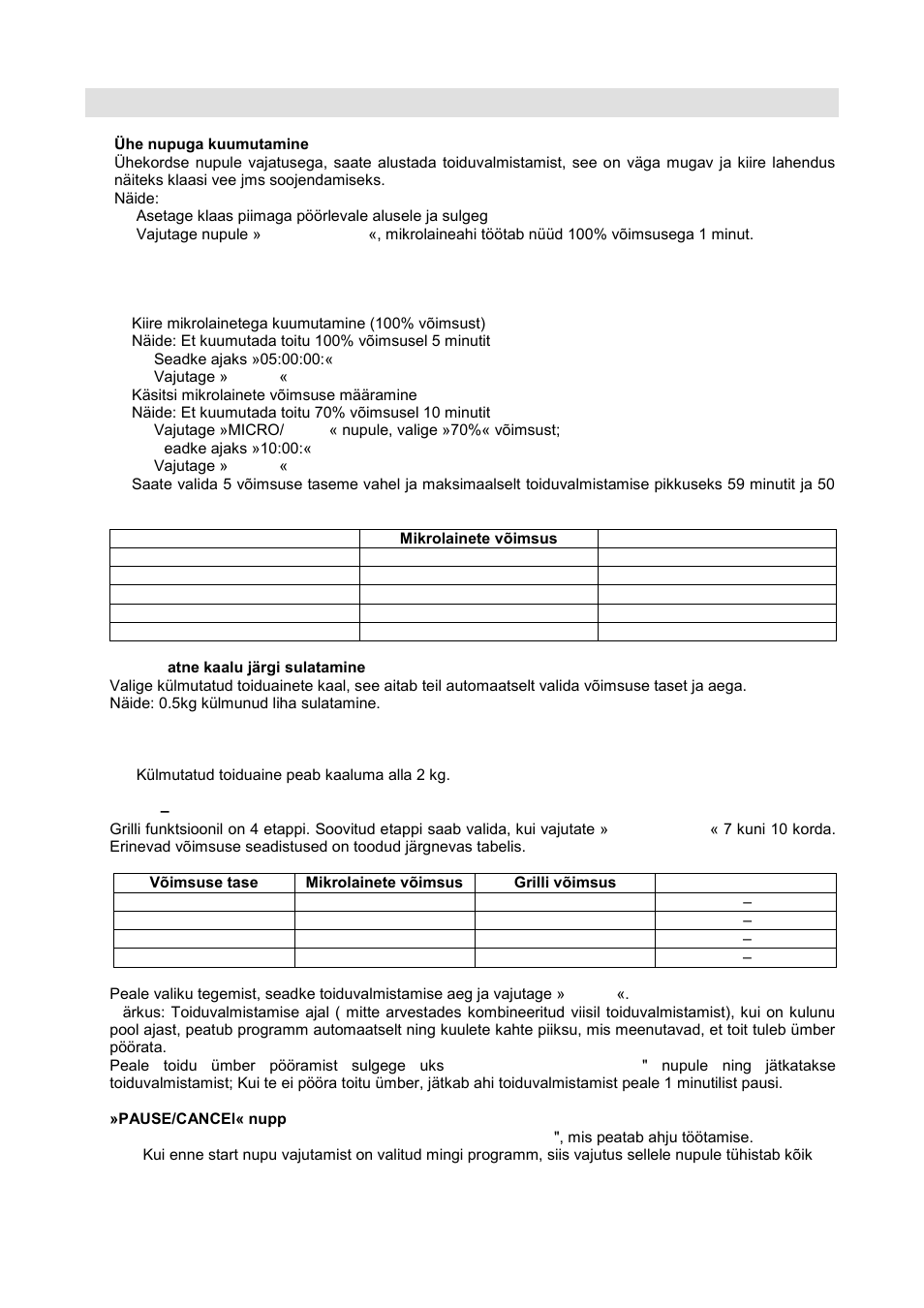 Kasutusjuhend | Gorenje GMO-20 DGB User Manual | Page 139 / 152 | Original  mode
