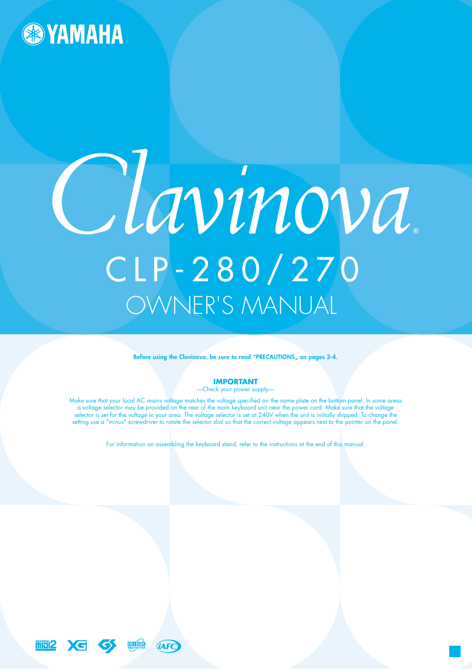 Yamaha CLP-280 User Manual | 124 pages