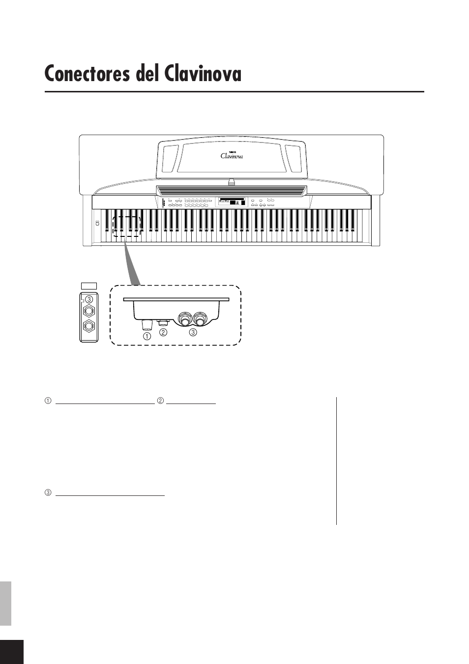Conectores del clavinova | Yamaha CLP-811 User Manual | Page 41 / 71