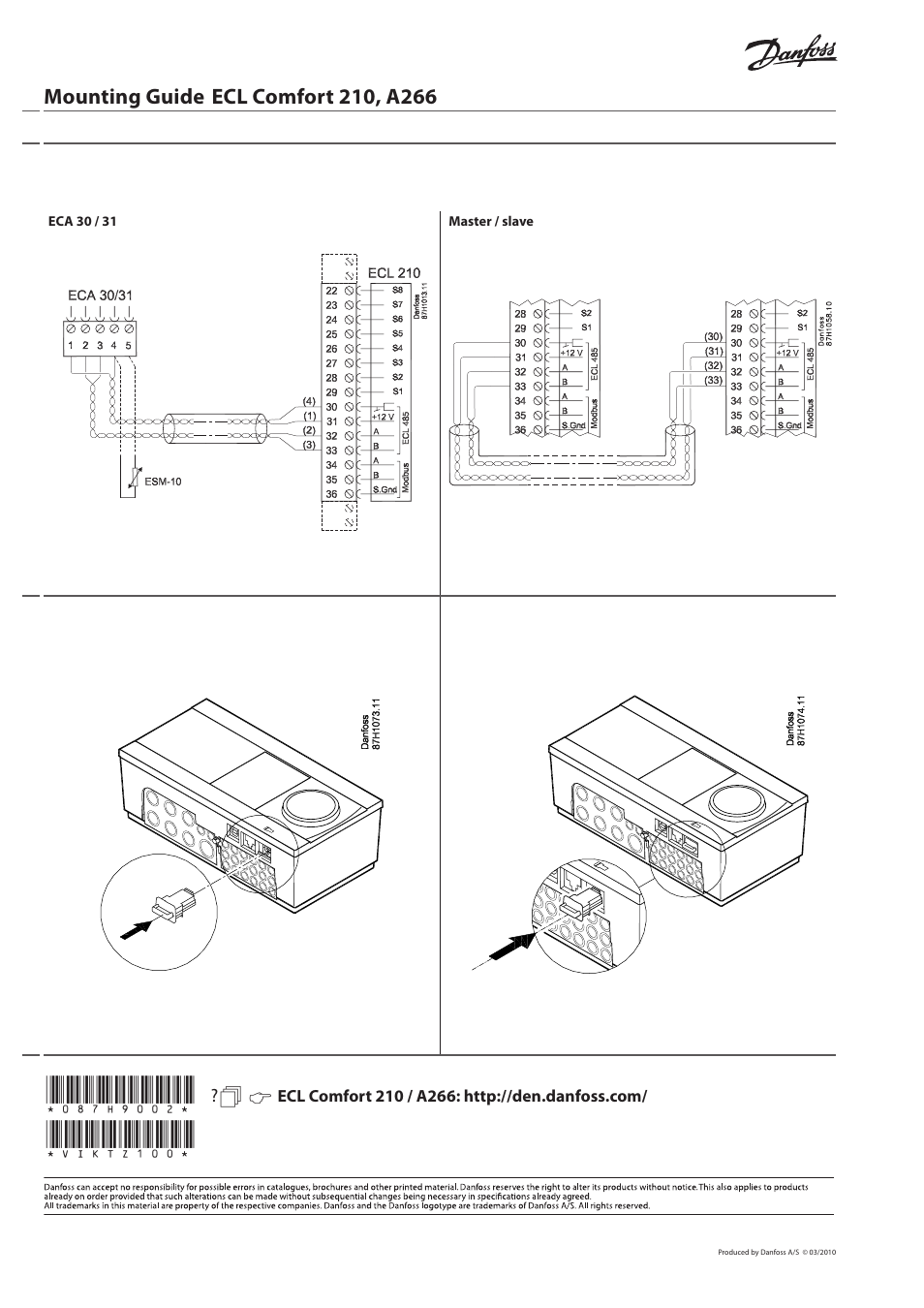 Danfoss ECL Comfort 210, A266 User Manual | Page 4 / 4 | Original mode