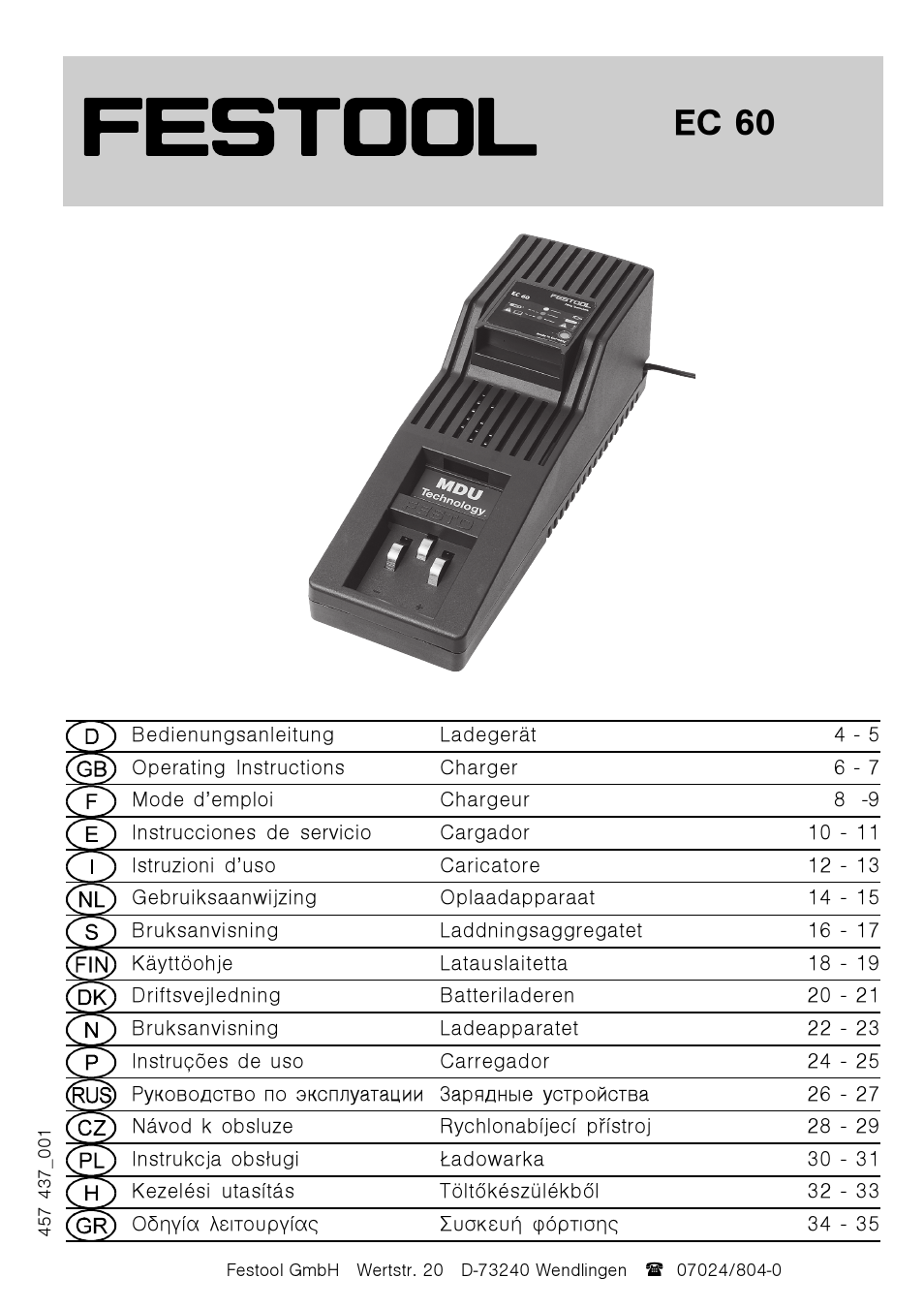 Festool EC 60 User Manual | 38 pages