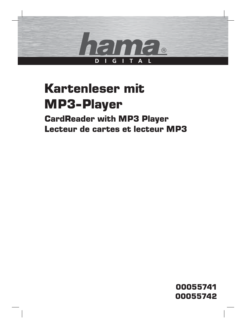 Kartenleser mit mp3-player | Hama Card Reader with MP3 Player User Manual |  Page 2 / 40