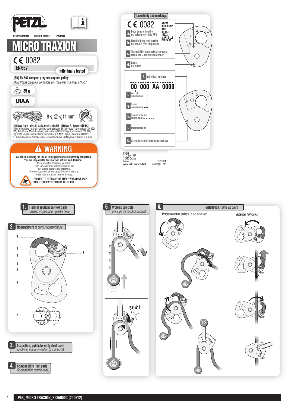 Petzl MICRO TRAXION User Manual | 22 pages