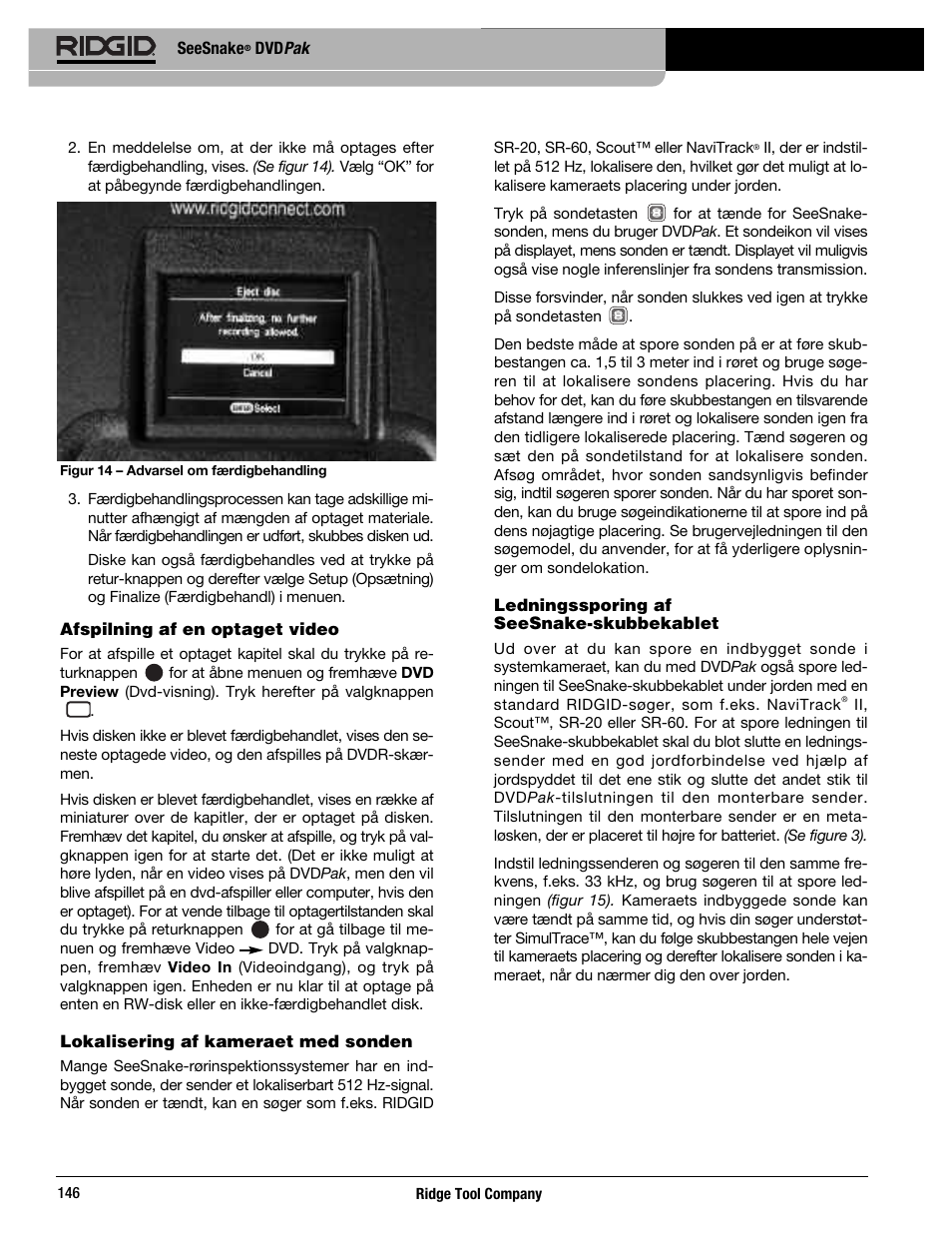RIDGID SeeSnake DVDPak User Manual | Page 148 / 359