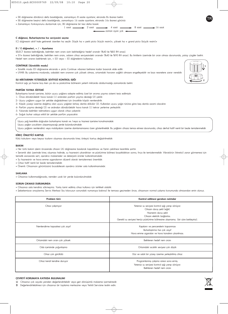 ROWENTA VITALITY HU5010 User Manual | Page 20 / 20 | Original mode