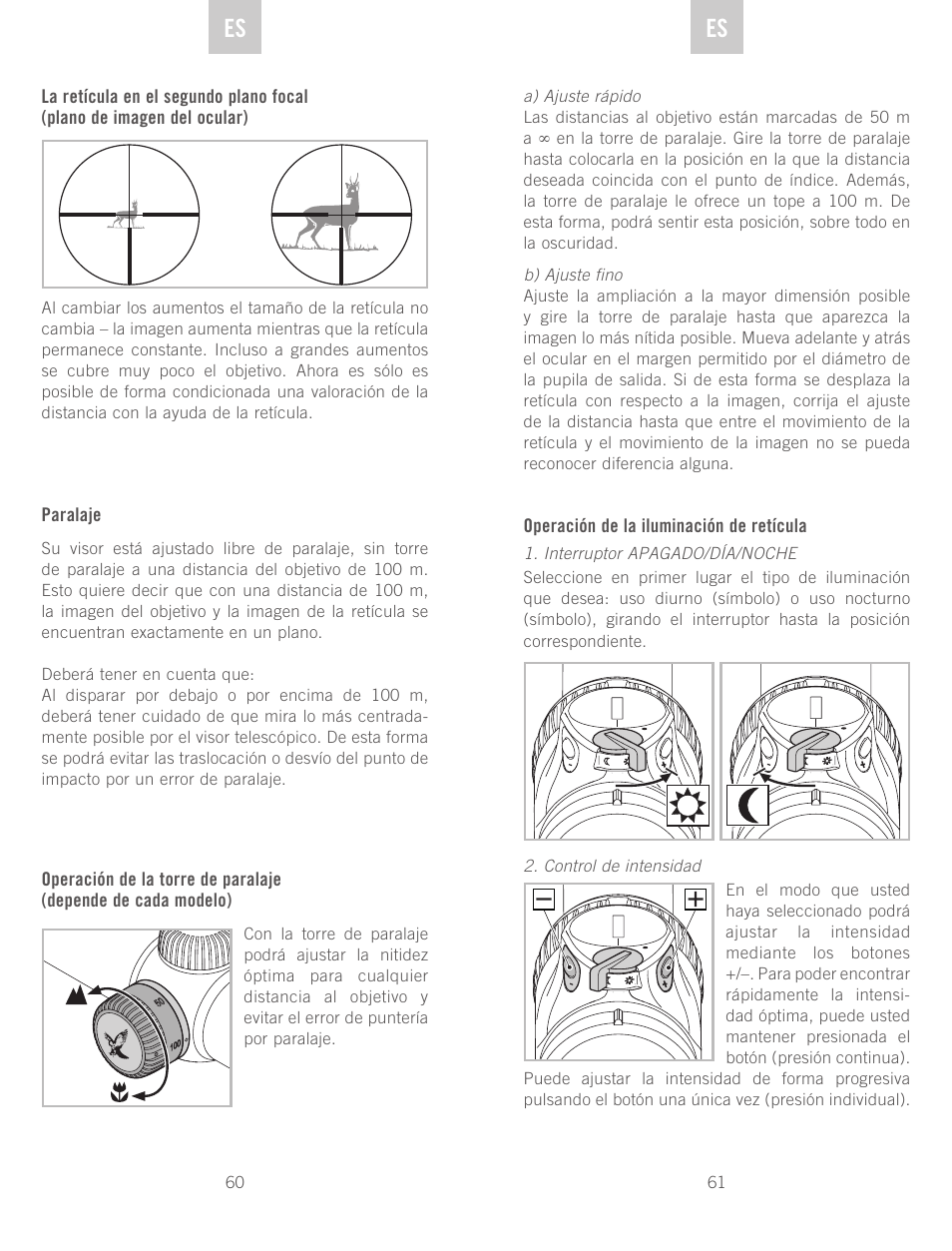 De es es | Swarovski Optik Z6(i) 5-30x50 P (BT) User Manual | Page 31 / 71  | Original mode