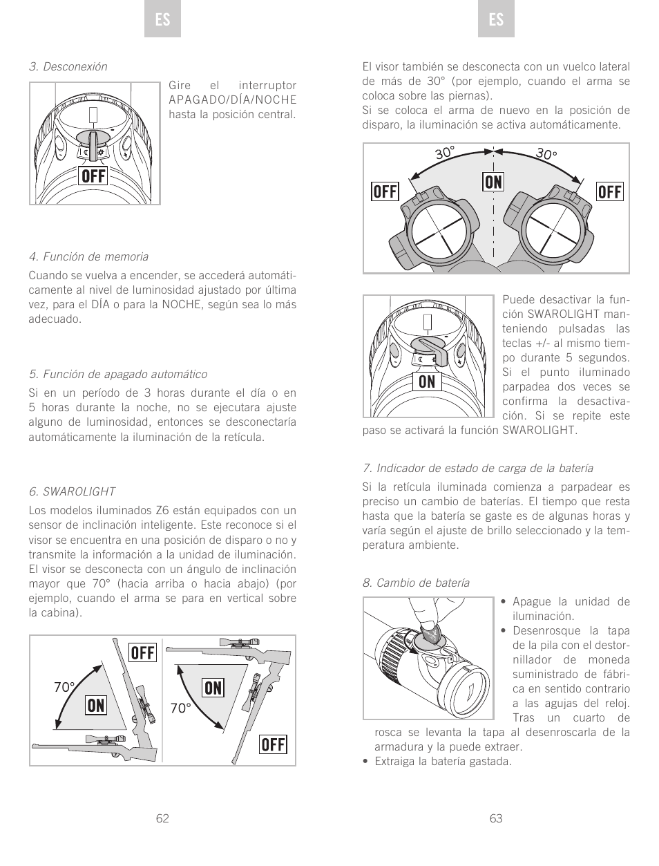 De es es | Swarovski Optik Z6(i) 5-30x50 P (BT) User Manual | Page 32 / 71  | Original mode