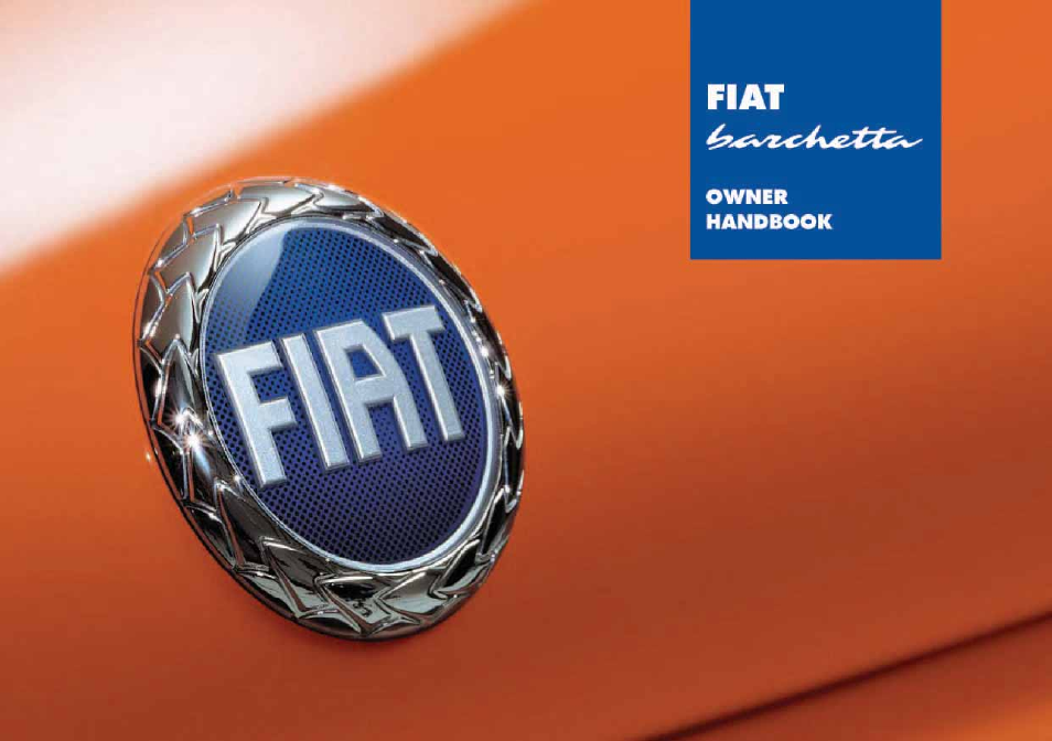 FIAT Barchetta User Manual | 170 pages | Original mode