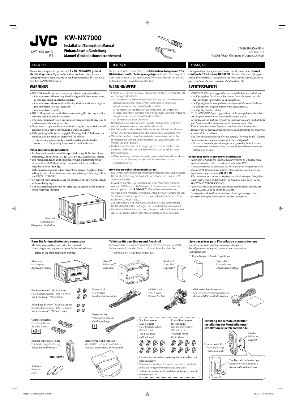 JVC KW-NX7000 User Manual | 6 pages | Original mode