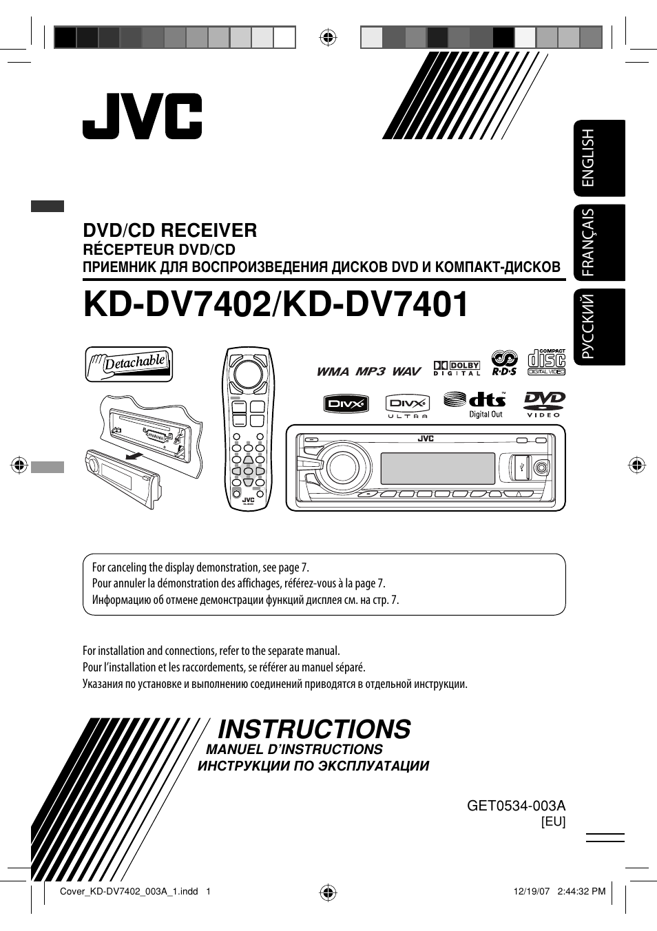 JVC KD-DV7402 User Manual | 201 pages