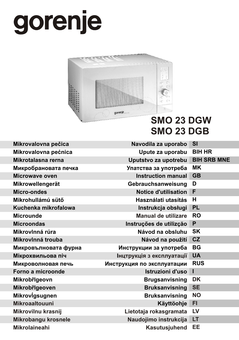 Gorenje SMO-23 DGB User Manual | 177 pages | Original mode | Also for: SMO- 23 DGW