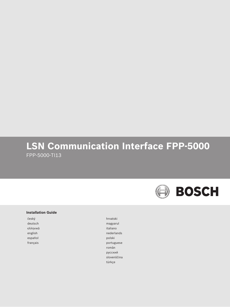 Bosch FPP-5000-TI13 LSN Communication Interface for FPP-5000 User Manual |  60 pages