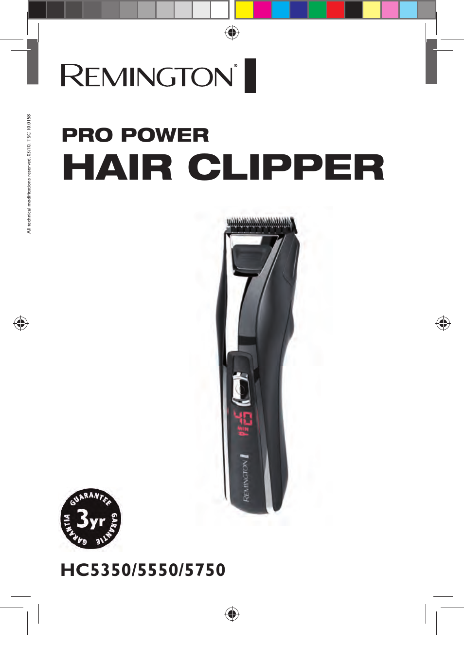 Hair clipper, Pro power | Remington HC5750 User Manual | Page 2 / 162