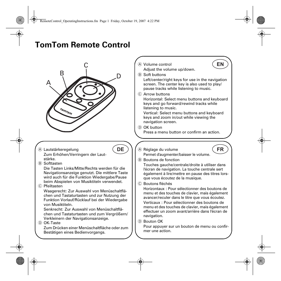 TomTom GO 930 User Manual | 6 pages