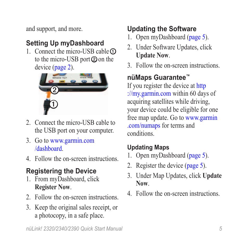Software updates | Garmin nuLink! 2390 User Manual | Page 5 / 12