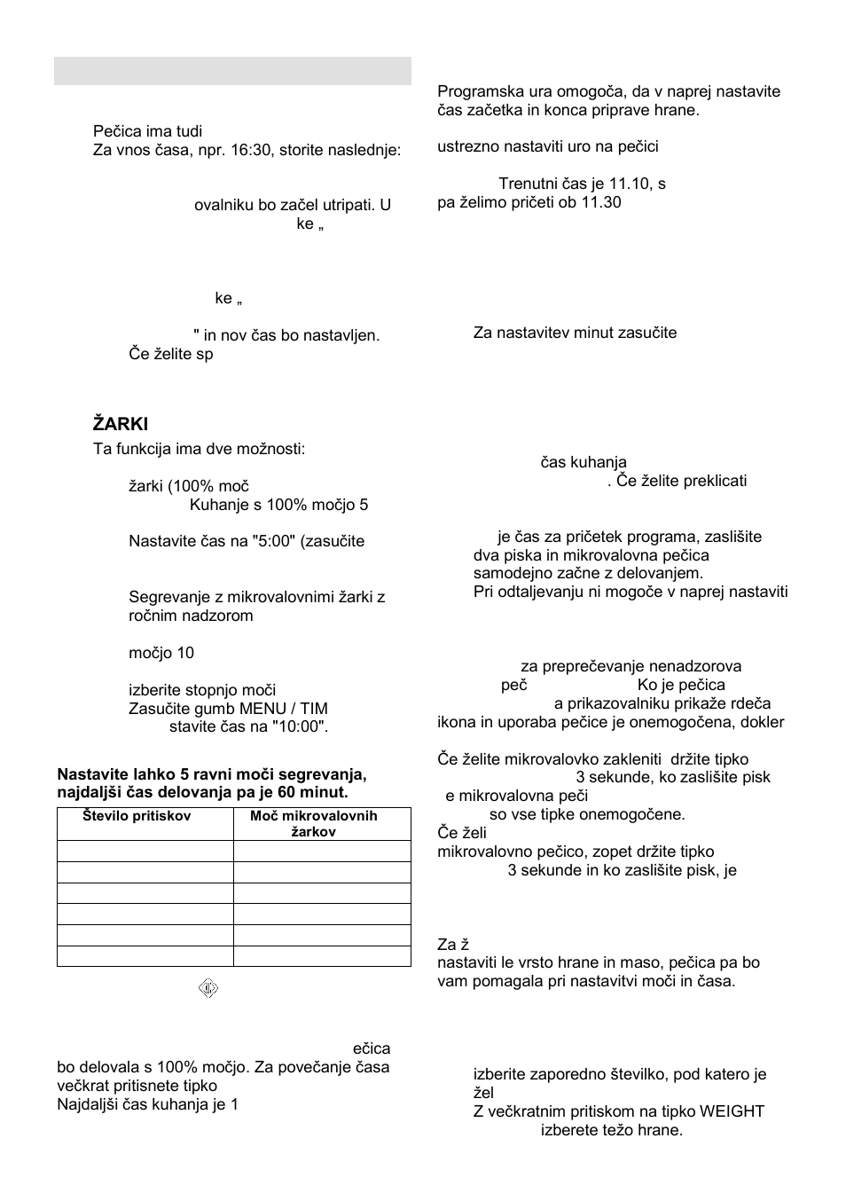 Navodila za upravljanje | Gorenje MO-20 DSII User Manual | Page 7 / 104