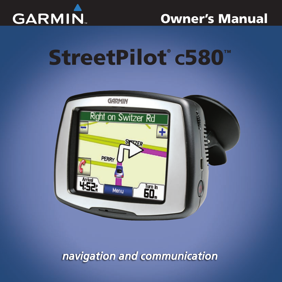 Garmin StreetPilot c580 User Manual | 52 pages