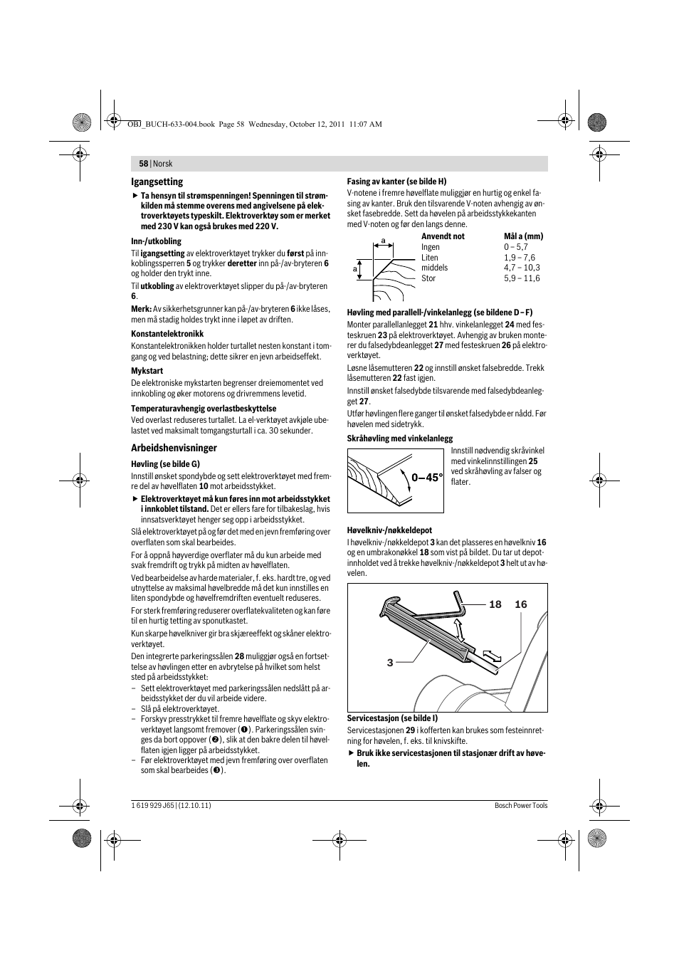 Bosch GHO 40-82 C Professional User Manual | Page 58 / 163 | Original mode