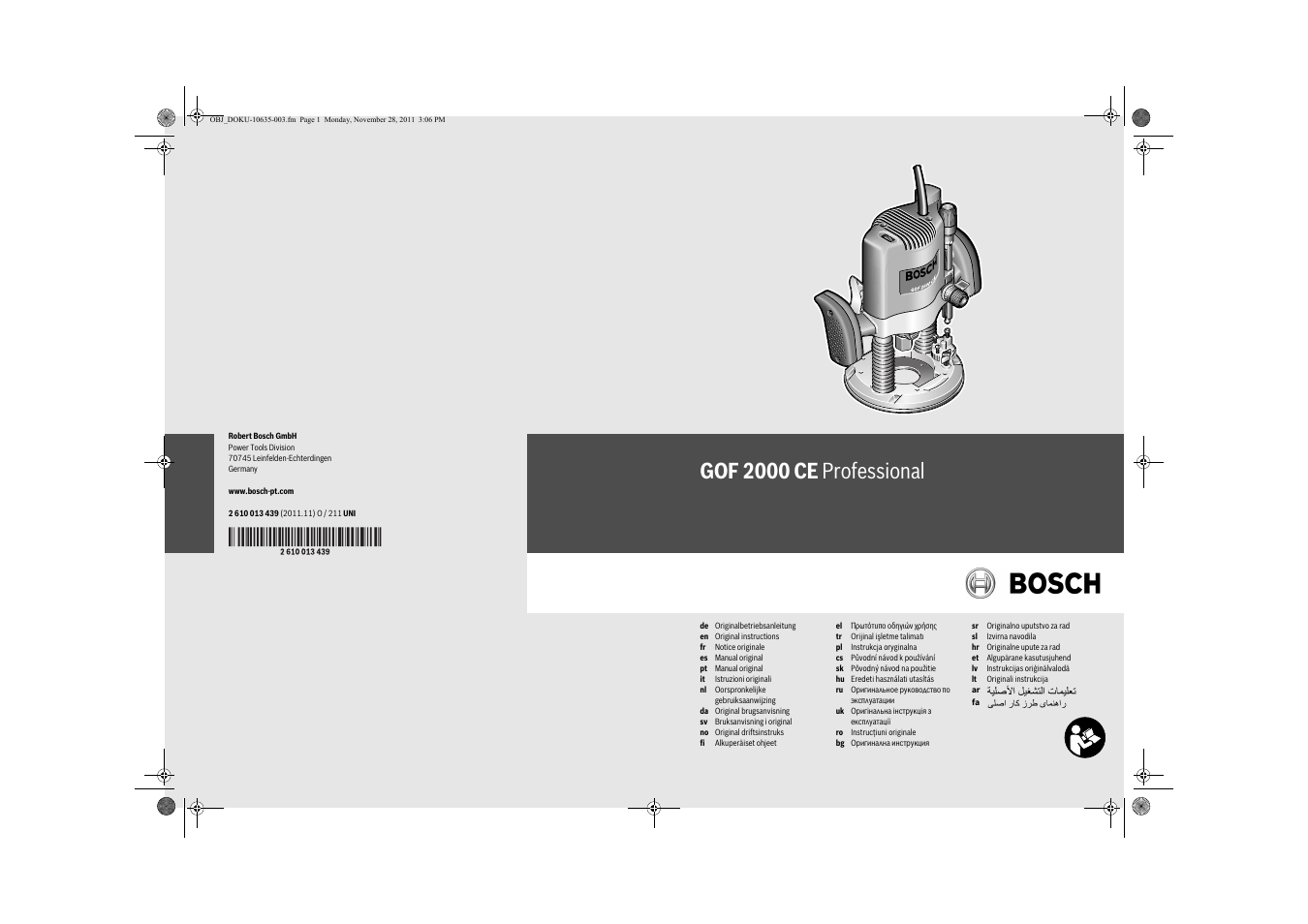 Bosch GOF 2000 CE Professional User Manual | 210 pages