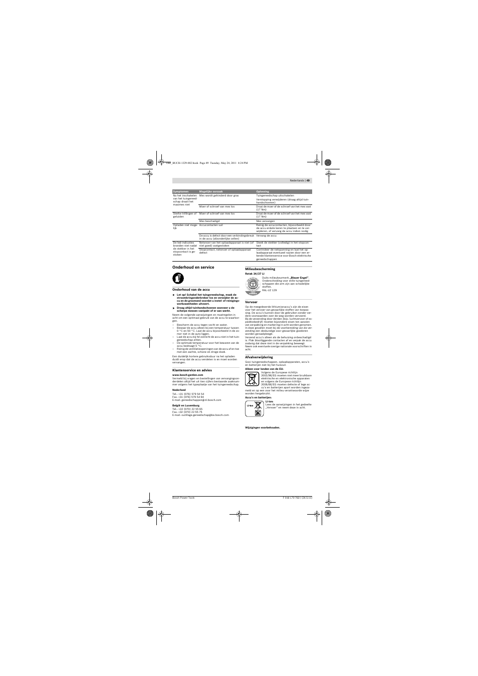 Bosch Rotak 34 LI User Manual | Page 49 / 176 | Original mode