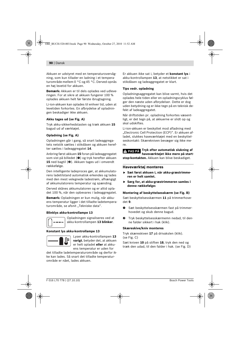 Bosch ART 23 LI User Manual | Page 90 / 297 | Original mode