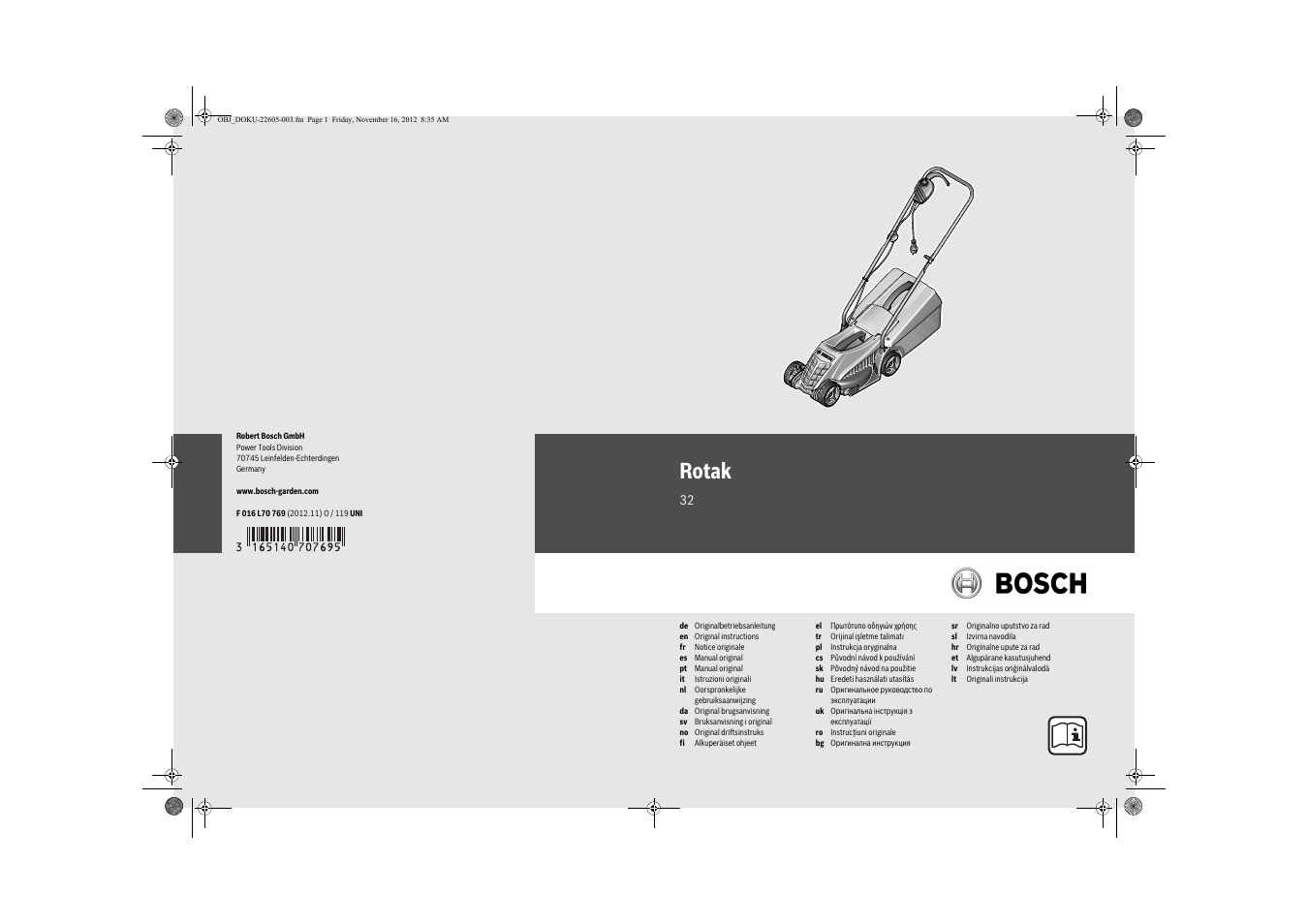 Bosch Rotak 32 User Manual | 118 pages