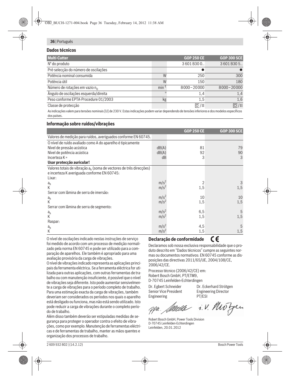 Bosch GOP 250 CE Professional User Manual | Page 36 / 199 | Original mode
