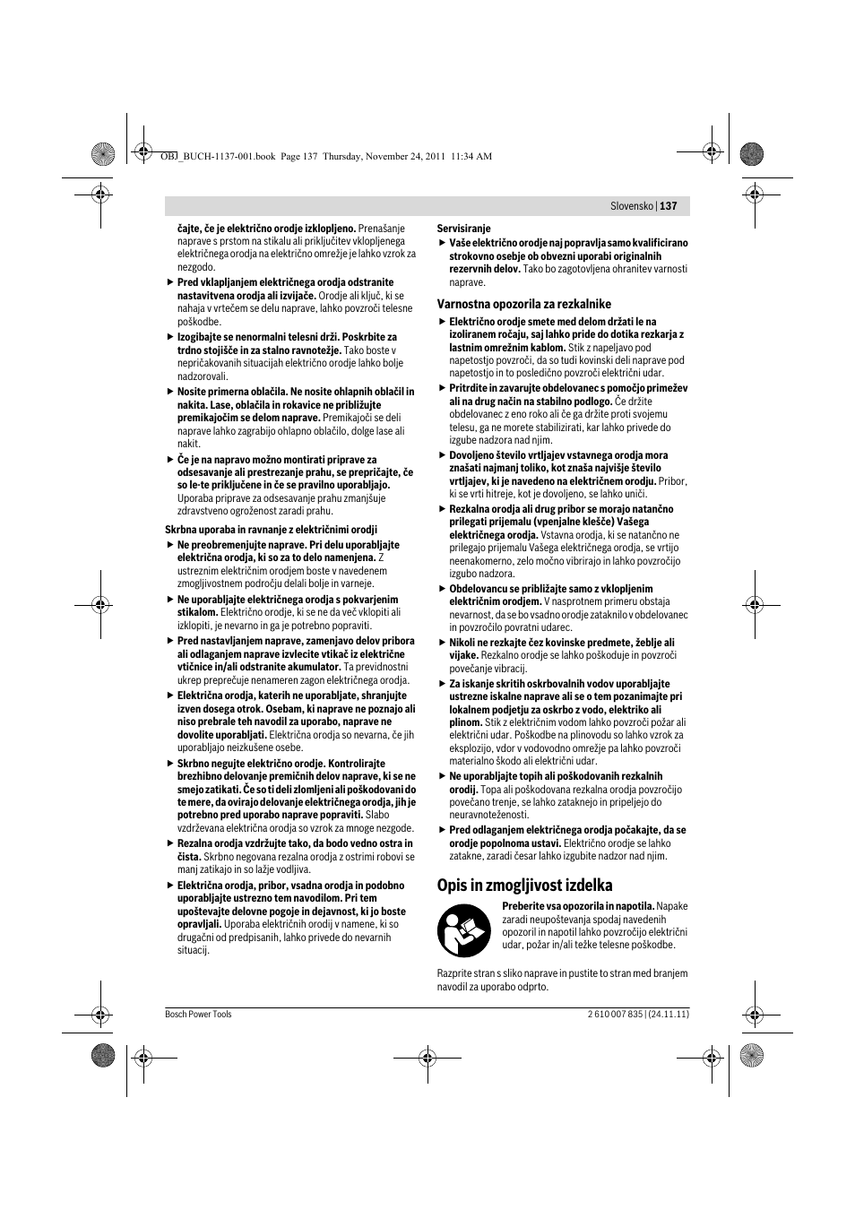 Opis in zmogljivost izdelka | Bosch GKF 600 Professional User Manual | Page  137 / 178 | Original mode