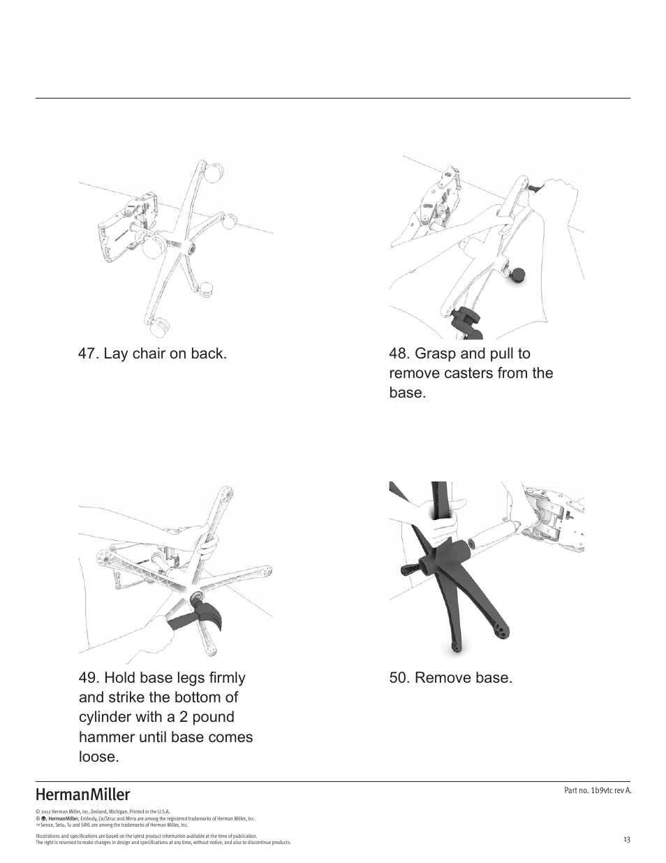 Herman Miller Embody Chairs - Disassembly For Recycling User Manual | Page  13 / 14