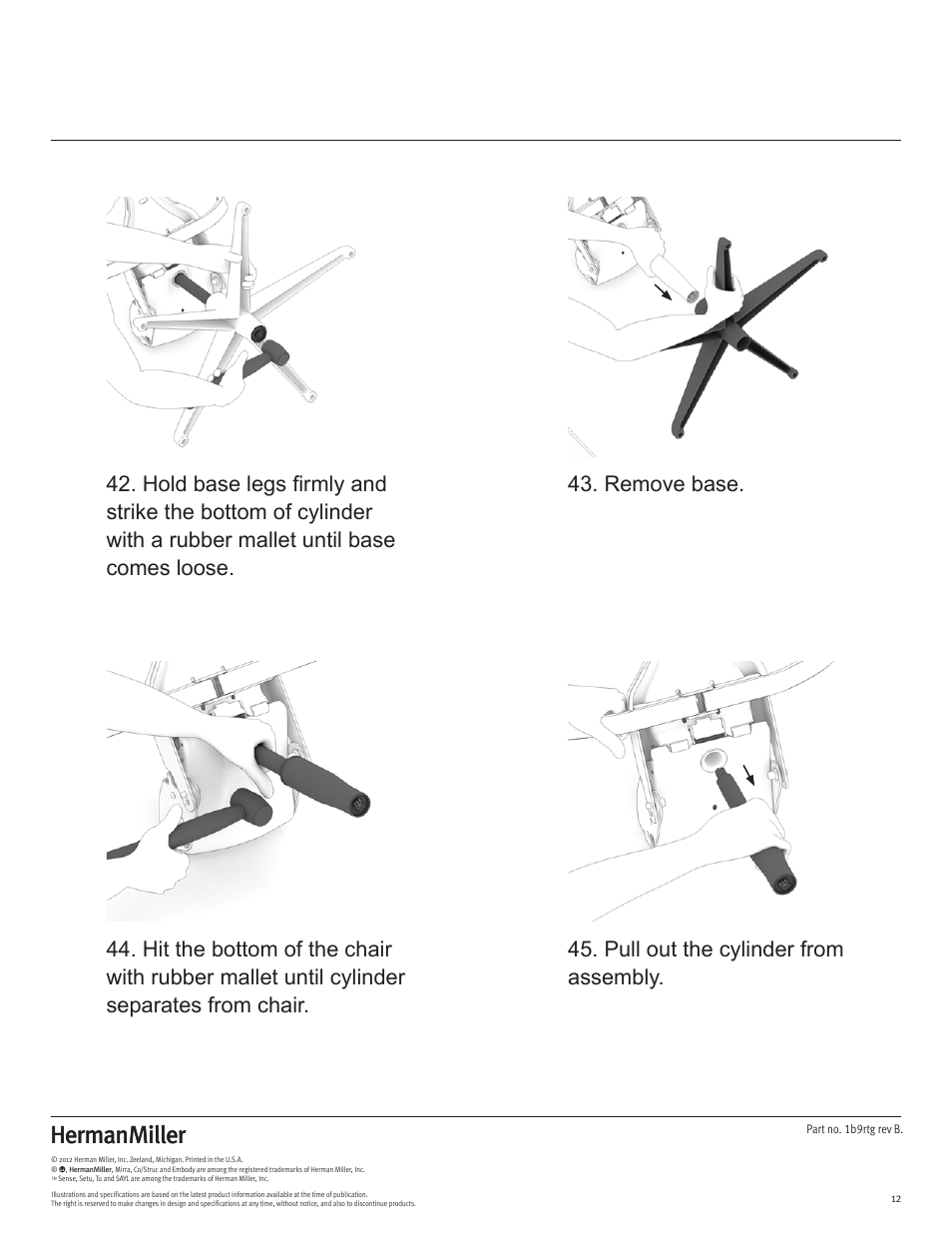 Herman Miller Mirra Chairs - Disassembly For Recycling User Manual | Page  12 / 12