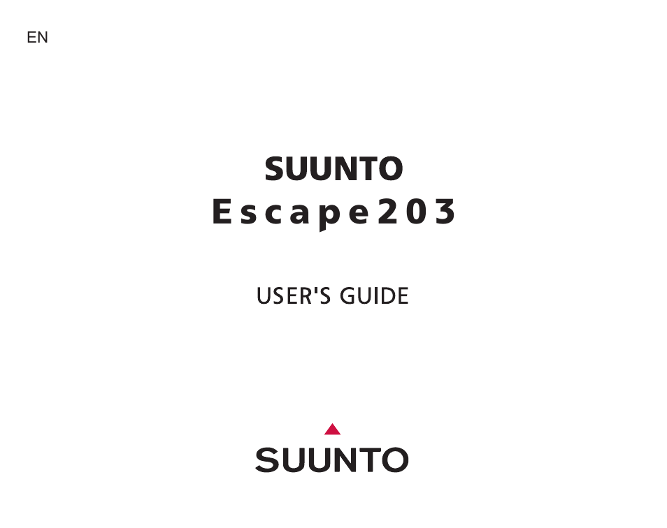 SUUNTO E203 User Manual | 37 pages