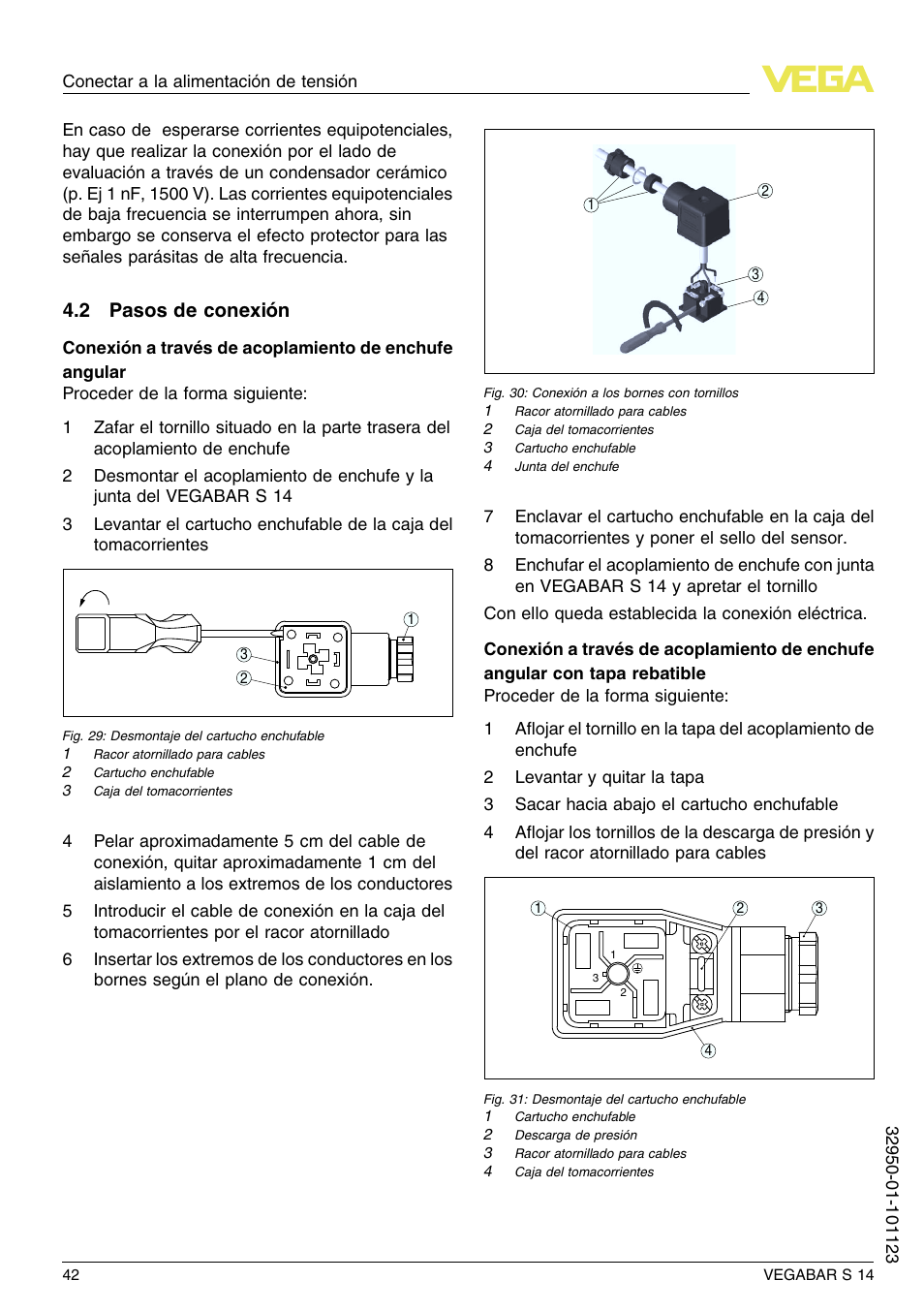 2 pasos de conexión | VEGA VEGABAR S 14 User Manual | Page 42 / 52