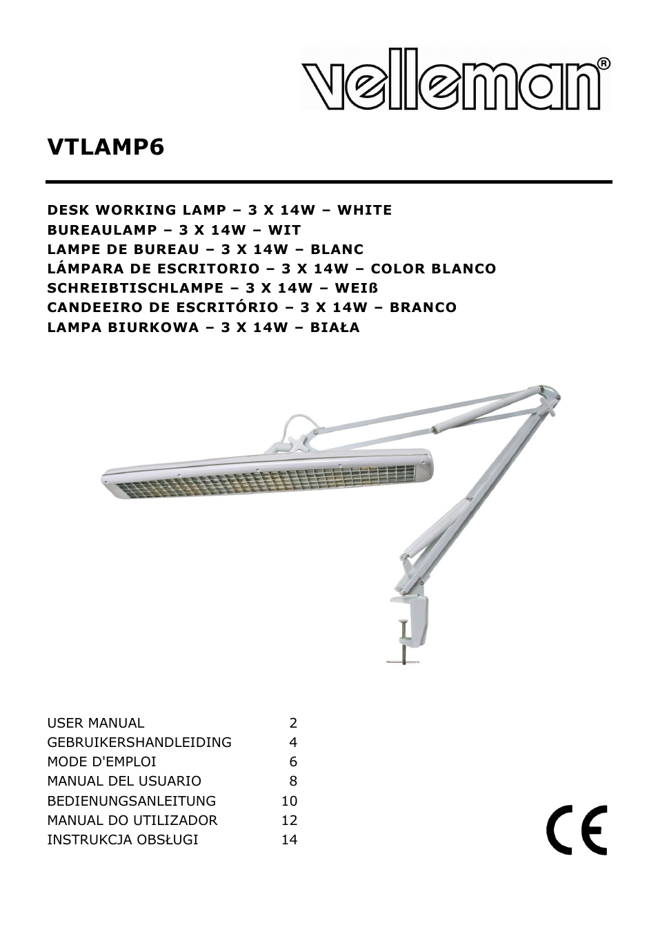 Velleman VTLAMP6 User Manual | 17 pages | Original mode