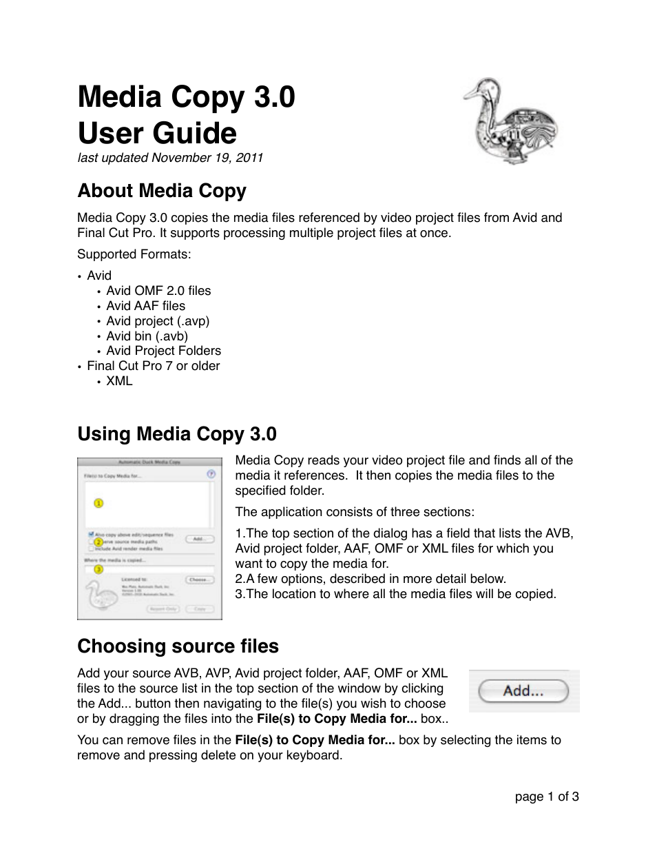 Automatic Duck Media Copy 3.0 User Manual | 3 pages