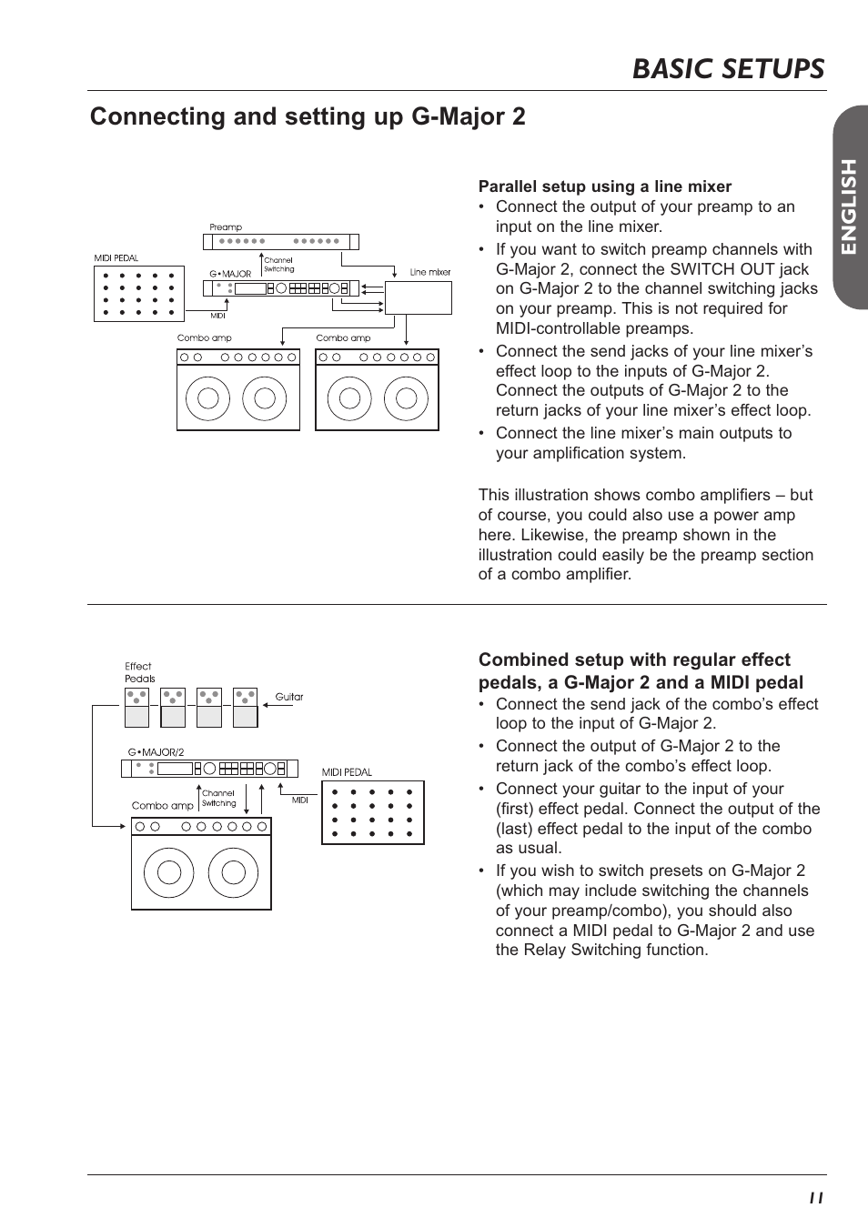 Basic setups, Connecting and setting up g-major 2 | TC Electronic G-Major 2  User Manual | Page 12 / 55