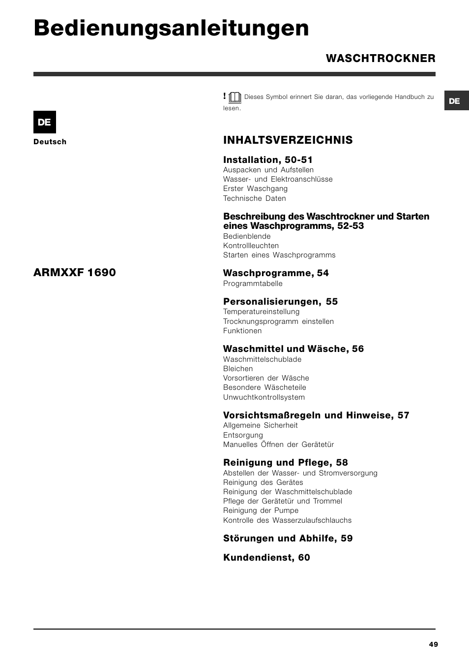 Hotpoint Ariston ARMXXF 1690 (EU) User Manual | Page 49 / 72 | Original mode