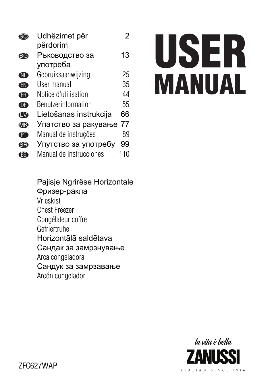 Zanussi ZFC627WAP User Manual | 120 pages