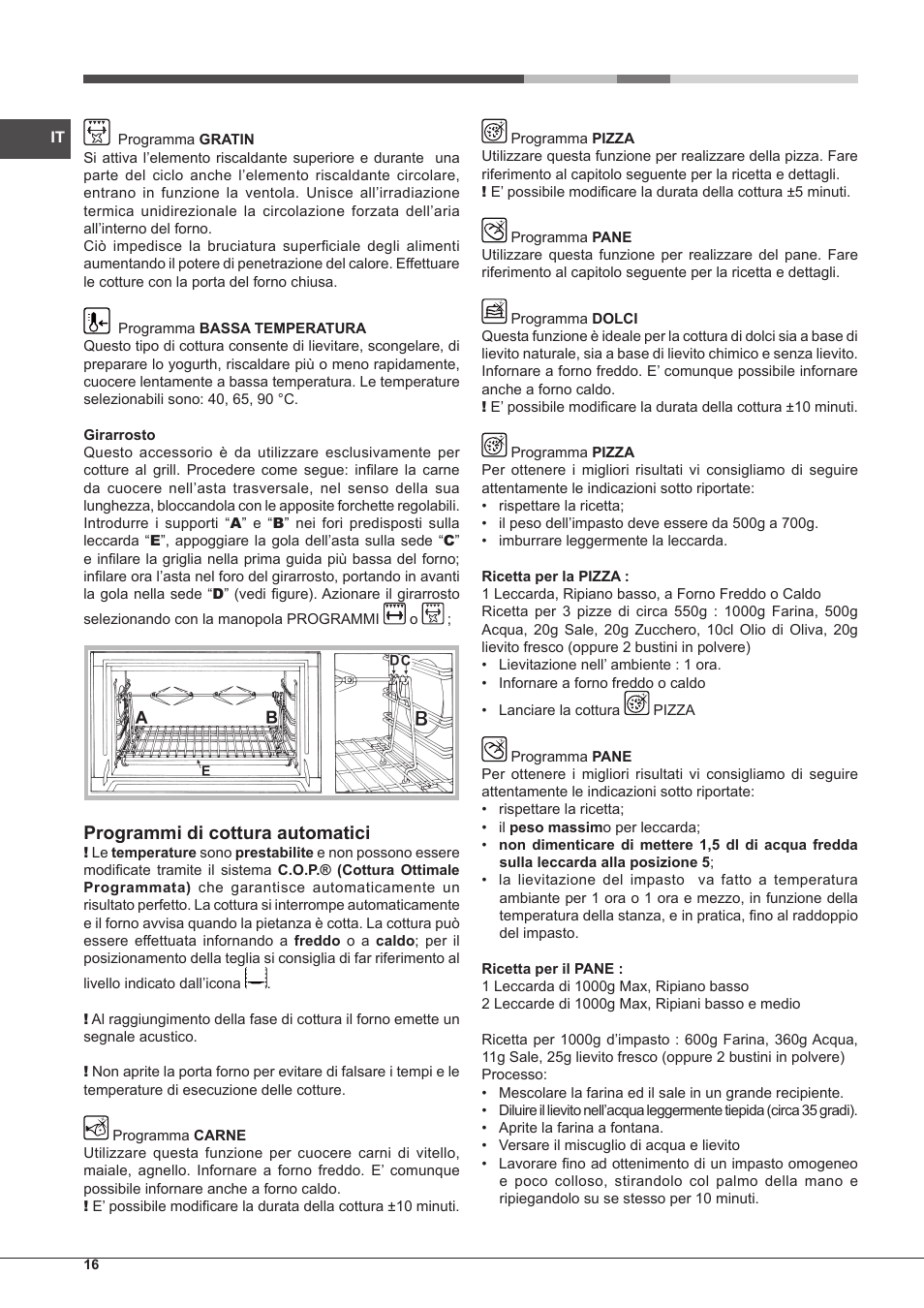 Programmi di cottura automatici | Hotpoint Ariston MH 99.1 IX-HA S User  Manual | Page 16 / 76