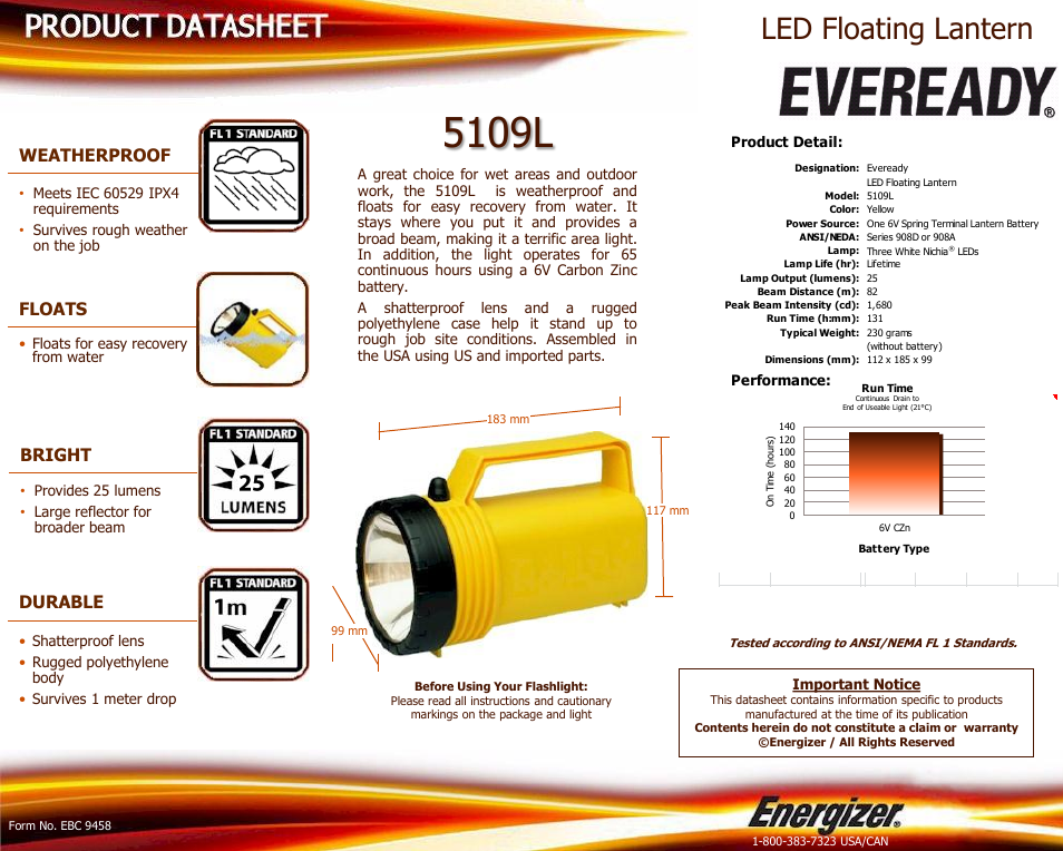 Eveready Battery Co. Floating Lantern 5109LS - Advance Auto Parts