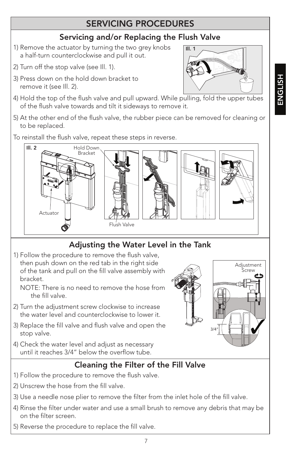 Servicing Procedures Servicing And Or Replacing The Flush Valve Adjusting The Water Level In The Tank Factory Direct Hardware Toto Wt152m 01 In Wall User Manual Page 7 24