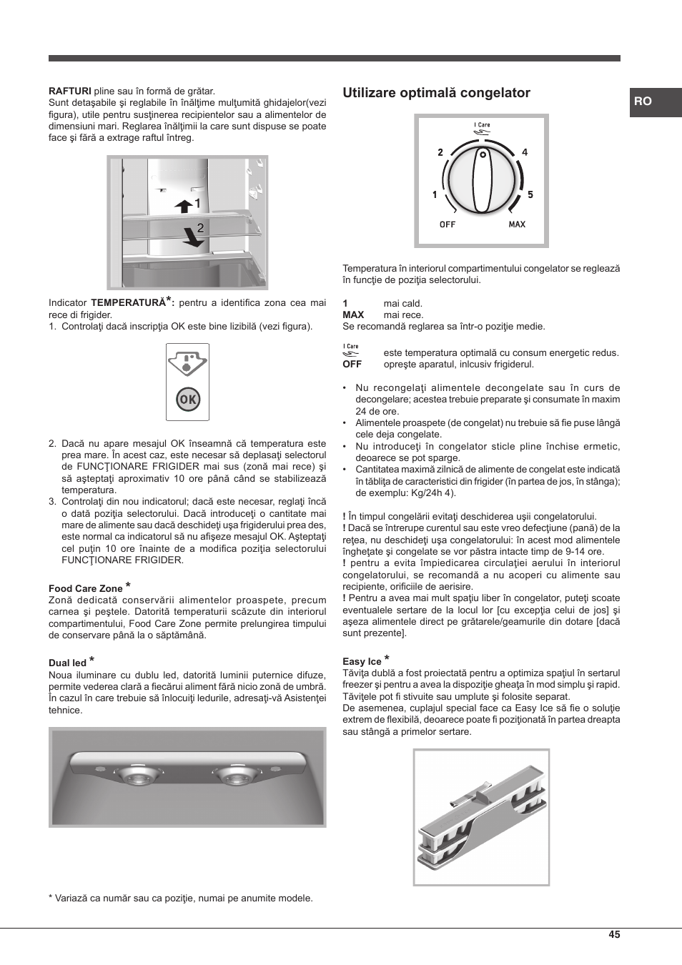 Utilizare optimală congelator | Hotpoint Ariston Combinado EBM 18210 F User  Manual | Page 45 / 48