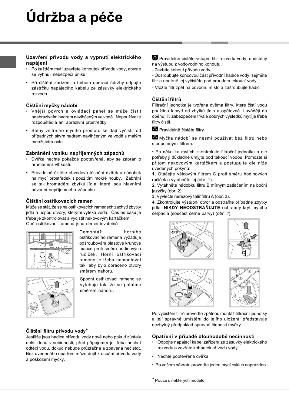 Údržba a péče | Hotpoint Ariston LSFA+ 935 User Manual | Page 58 / 84
