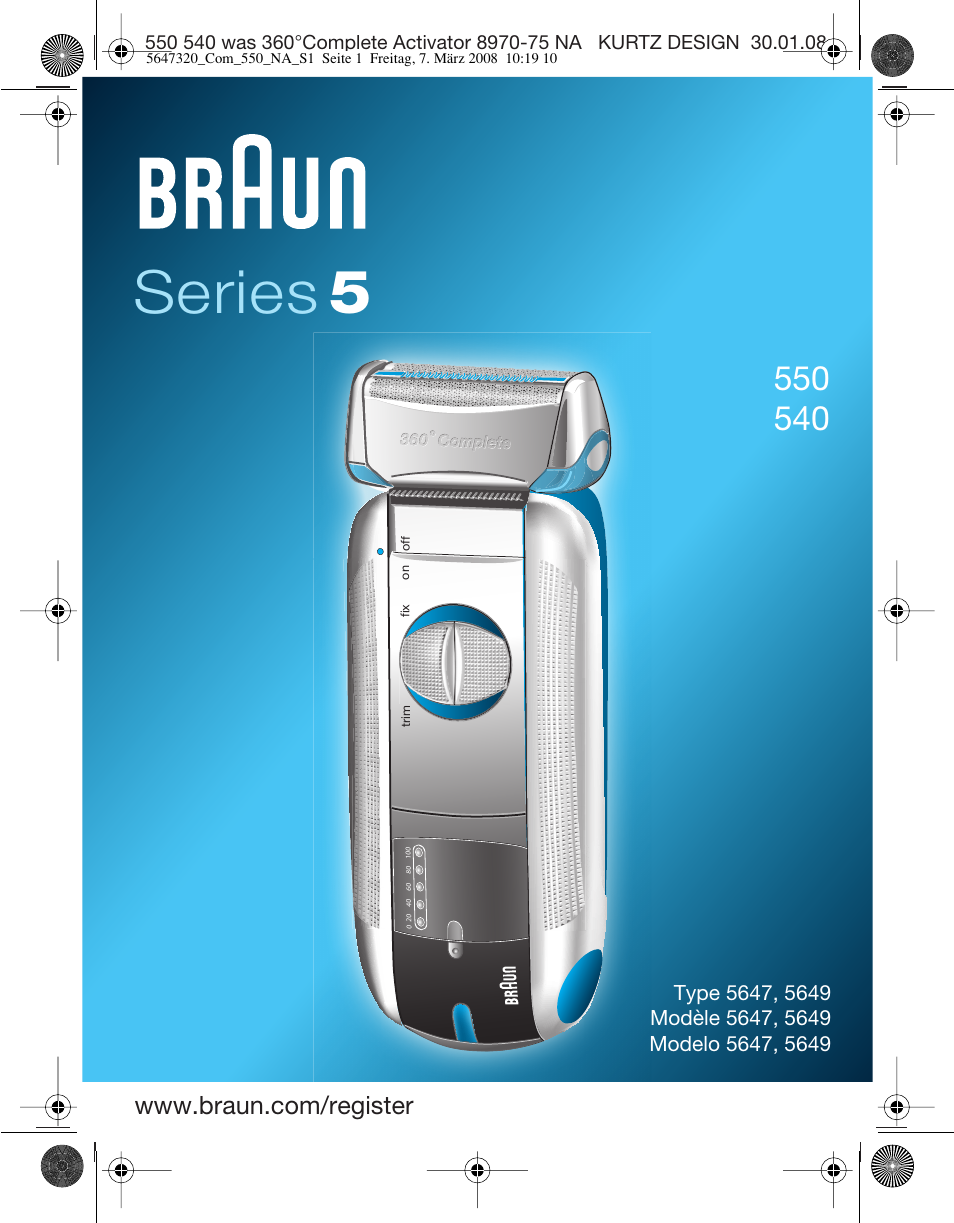 Braun 550-5647 Series 5 User Manual | 26 pages | Also for: 540 Series 5