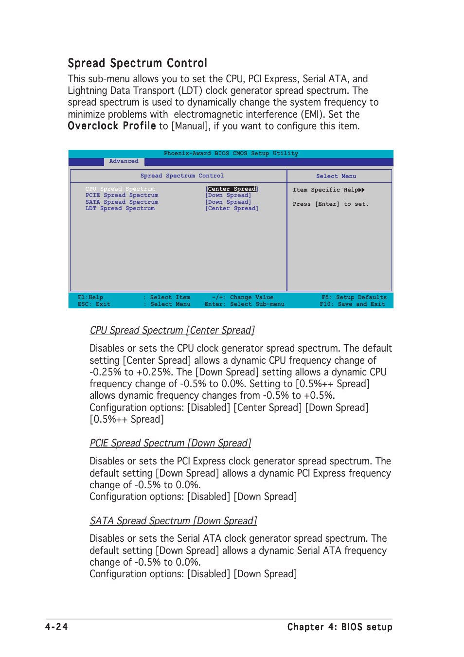 Spread spectrum control | Asus P5ND2-SLI User Manual | Page 100 / 184
