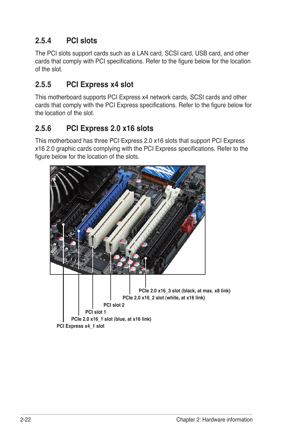4 pci slots, 5 pci express x4 slot, 6 pci express 2.0 x16 slots | Asus P6T  Deluxe V2 User Manual | Page 48 / 182 | Original mode