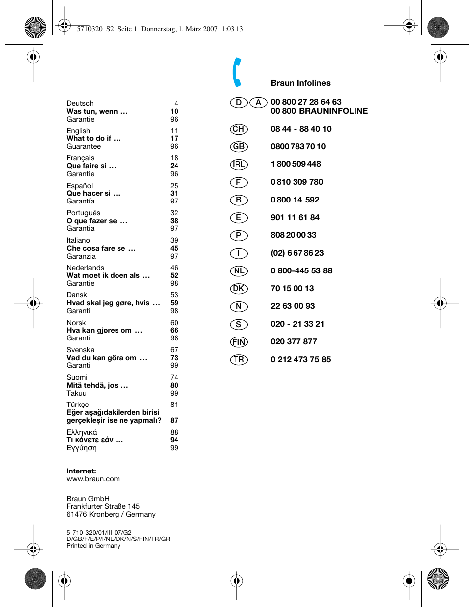 Braun 6680 FreeGlider User Manual | Page 2 / 99 | Original mode